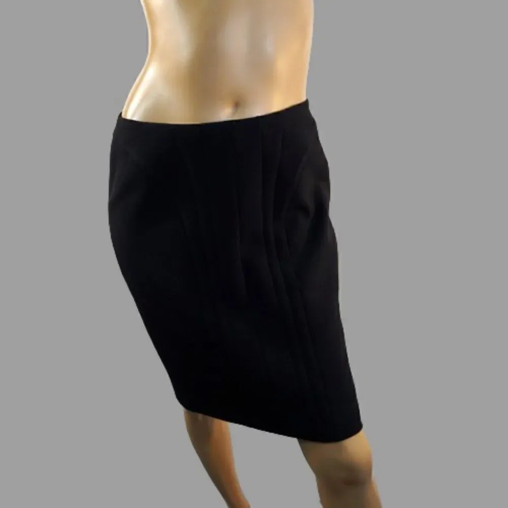 BOSS by Hugo Boss VILADI Pencil Skirt Black Size 4 Decorative Seams Front